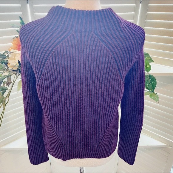 ATHLETA BLK/BURGANDY RIBBED SWEATER SIZE XXS - Picture 4 of 8